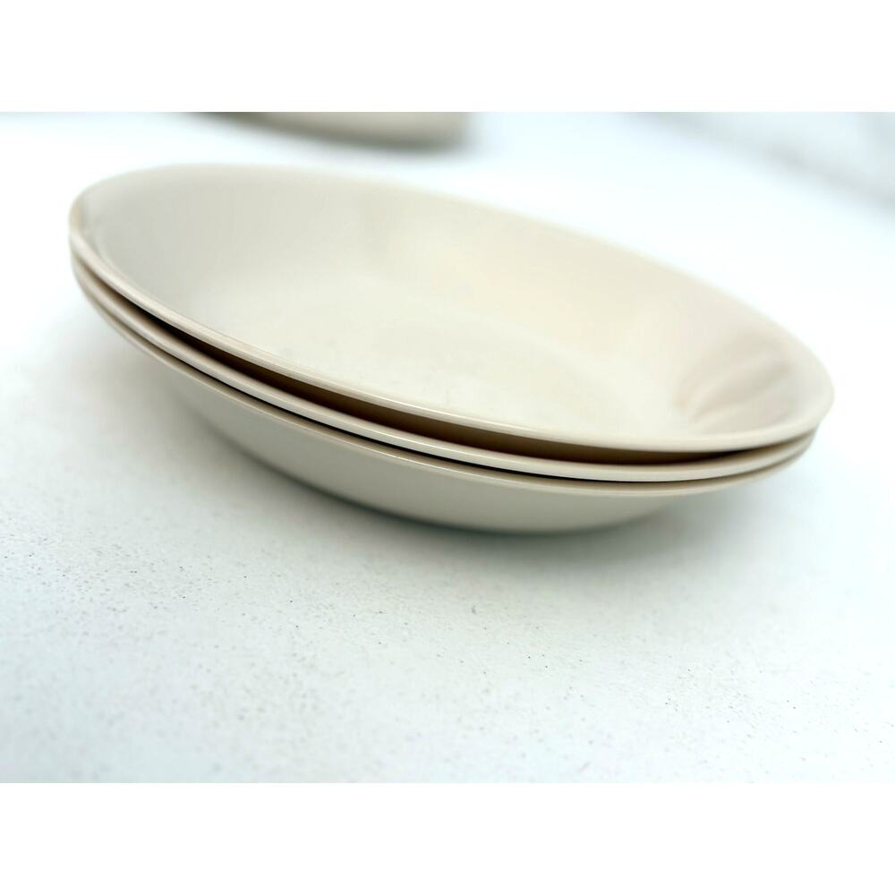 Corelle by Corning set 3 large pasta bowls 8.5" almond cream vintage